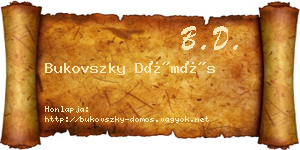 Bukovszky Dömös névjegykártya